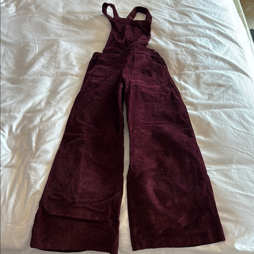 Women's Burgundy Corduroy Overalls
